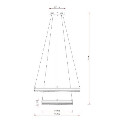 Globo - LED Dimmable Cable Pendant Light LED/60W/230V 2700-6000K + Remote Control