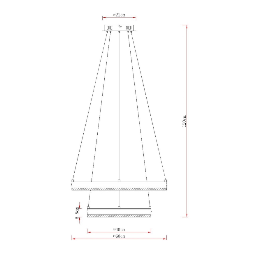 Globo - LED Dimmable Cable Pendant Light LED/60W/230V 2700-6000K + Remote Control