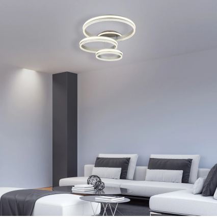 Globo - Dimmable LED Ceiling Light LED/72W/230V 2700–6000K, Silver, with Remote Control