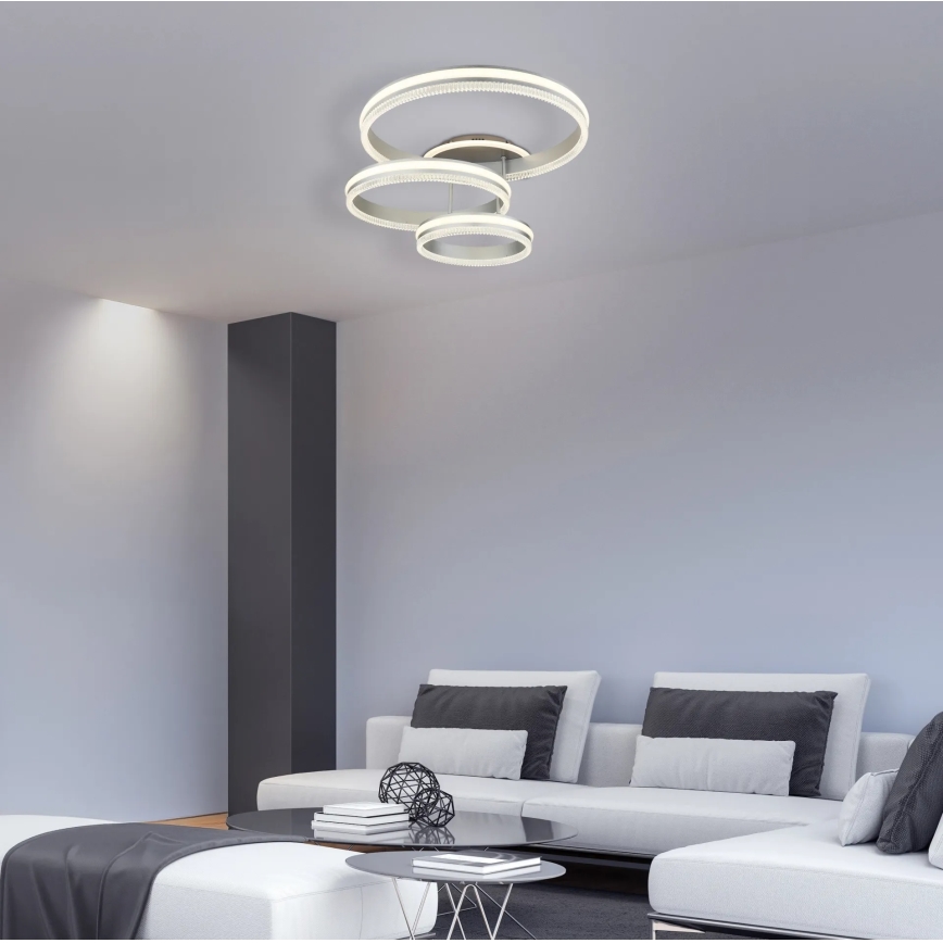 Globo - Dimmable LED Ceiling Light LED/72W/230V 2700–6000K, Silver, with Remote Control