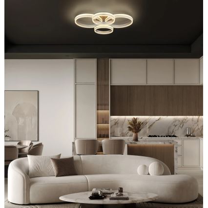Globo - LED Dimmable Ceiling Light LED/90W/230V 2700-6000K silver + remote control