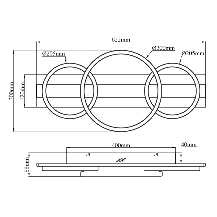 Globo - LED Ceiling Light LED/40W/230V 4000K 30x62,2 cm