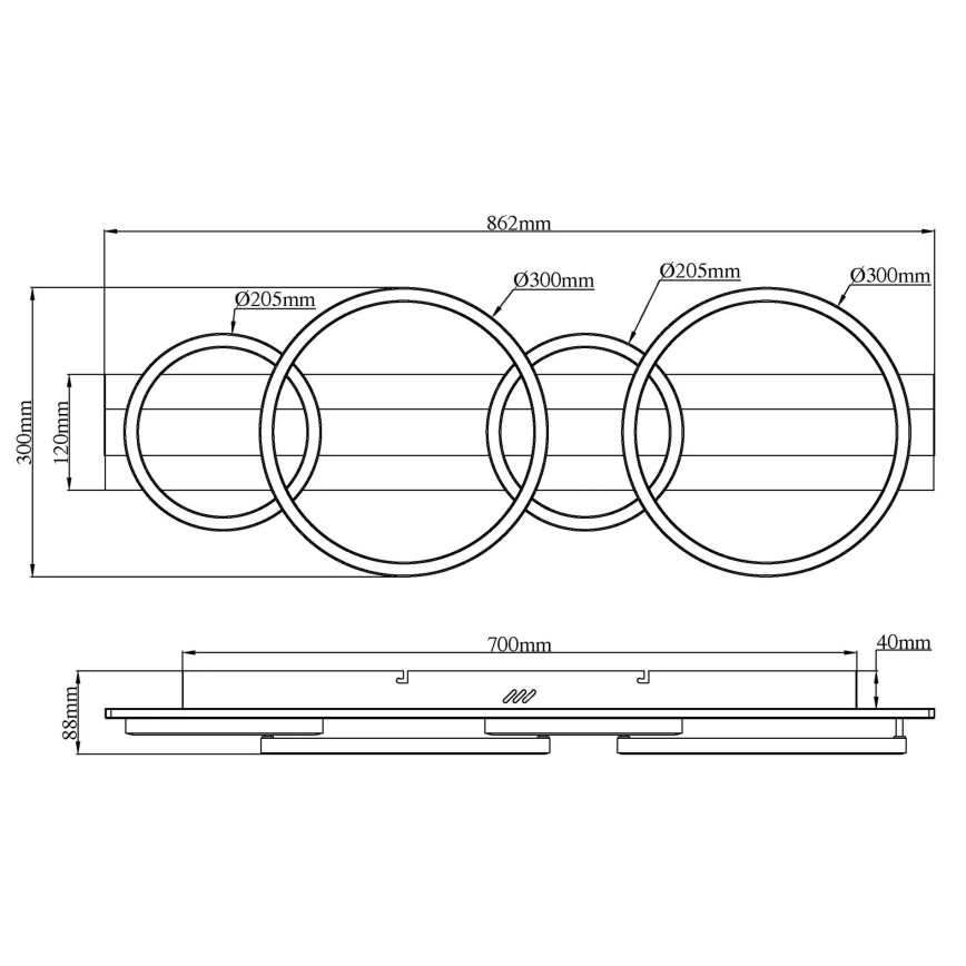 Globo - LED Ceiling Light LED/55W/230V 4000K 30x86,2 cm