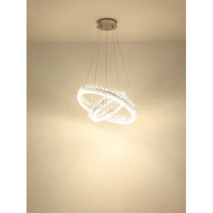Globo - Dimmable LED cable pendant lamp, LED/60W/230V, 2700-6000K, clear + remote control