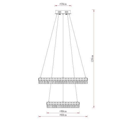 Globo - Dimmable LED cable pendant lamp, LED/60W/230V, 2700-6000K, clear + remote control