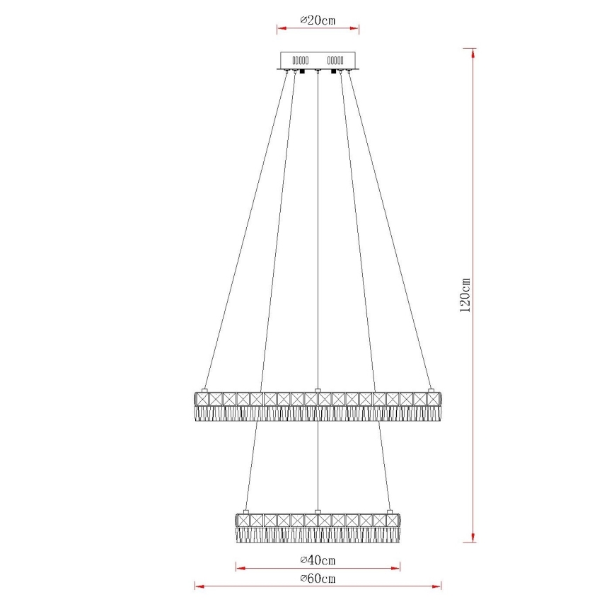 Globo - Dimmable LED cable pendant lamp, LED/60W/230V, 2700-6000K, clear + remote control