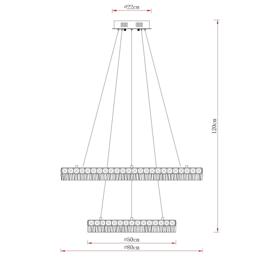 Globo - LED Dimmable Cable Pendant Light LED/72W/230V 2700-6000K clear + remote control