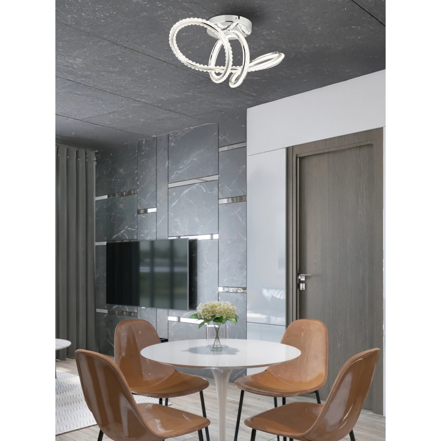 Globo - Dimmable LED Ceiling Light LED/40W/230V 2700-6000K Polished Chrome + Remote Control