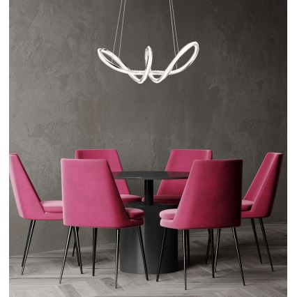 Globo - LED Dimmable pendant light on cable LED/45W/230V 2700-6000K polished chrome + remote control