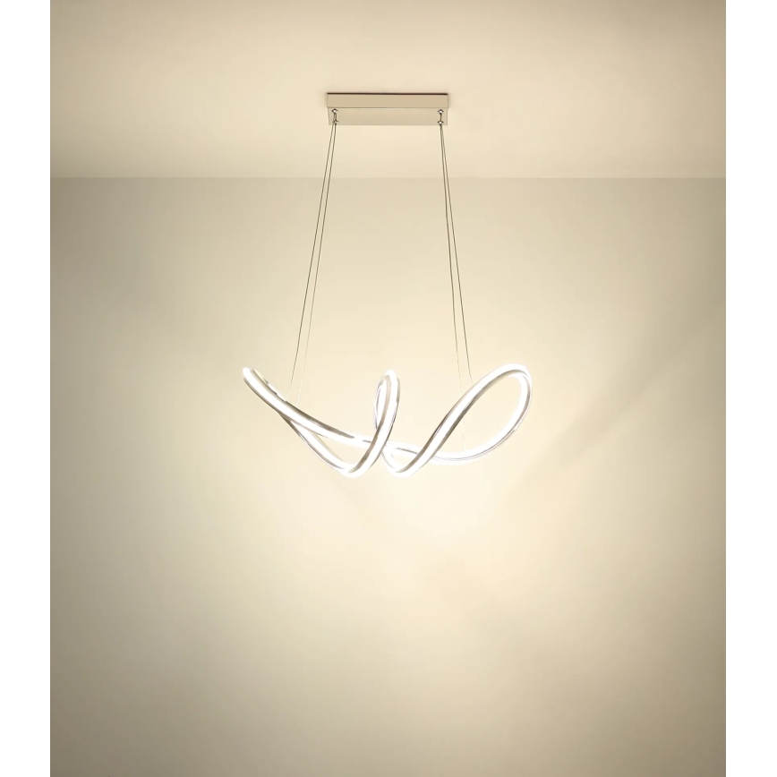 Globo - LED Dimmable pendant light on cable LED/45W/230V 2700-6000K polished chrome + remote control
