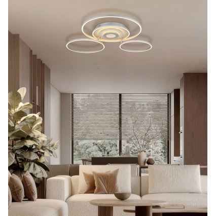 Globo - LED Dimmable ceiling light LED/60W/230V 2700-6500K 80,8x99,2 cm silver + remote control