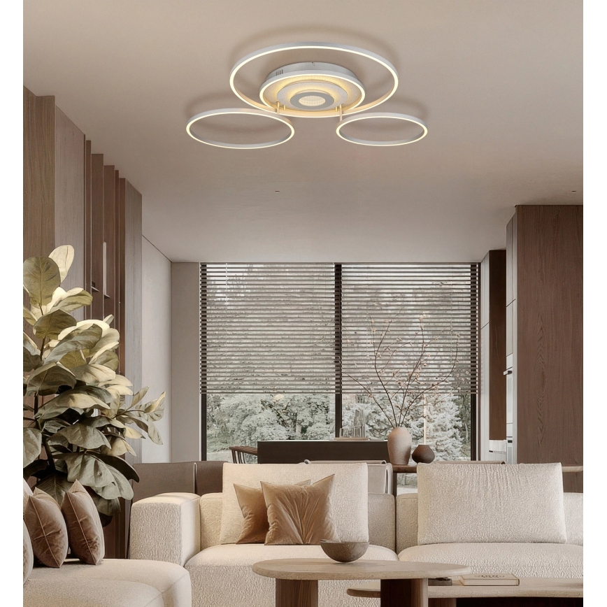Globo - LED Dimmable ceiling light LED/60W/230V 2700-6500K 80,8x99,2 cm silver + remote control