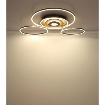 Globo - Dimmable LED Ceiling Light LED/60W/230V 2700-6500K 80,8x99,2 cm Brown + Remote Control