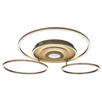 Globo - Dimmable LED Ceiling Light LED/60W/230V 2700-6500K 80,8x99,2 cm Brown + Remote Control