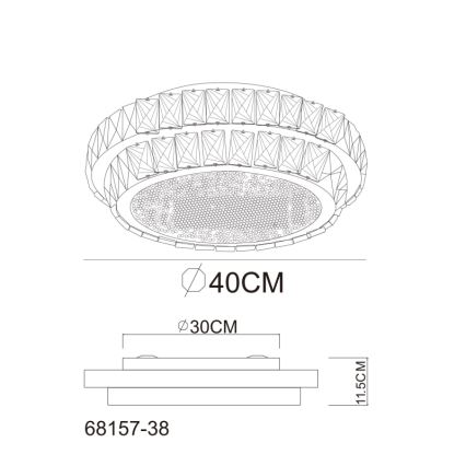 Globo - Dimmable LED Ceiling Light LED/38W/230V 2700–6000K Ø 40 cm + Remote Control