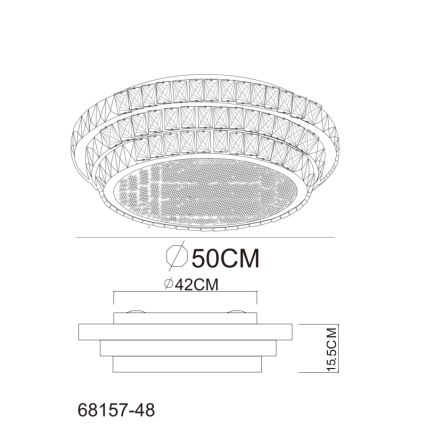 Globo - LED Dimmable ceiling light LED/48W/230V 2700-6000K d. 50 cm white + remote control