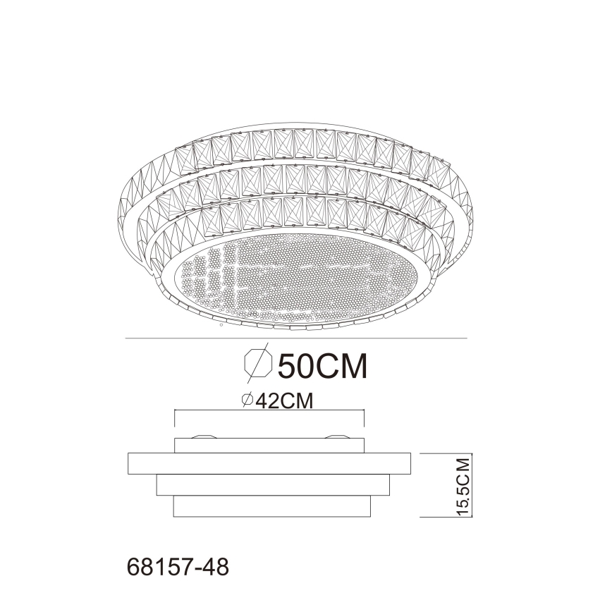 Globo - LED Dimmable ceiling light LED/48W/230V 2700-6000K d. 50 cm white + remote control