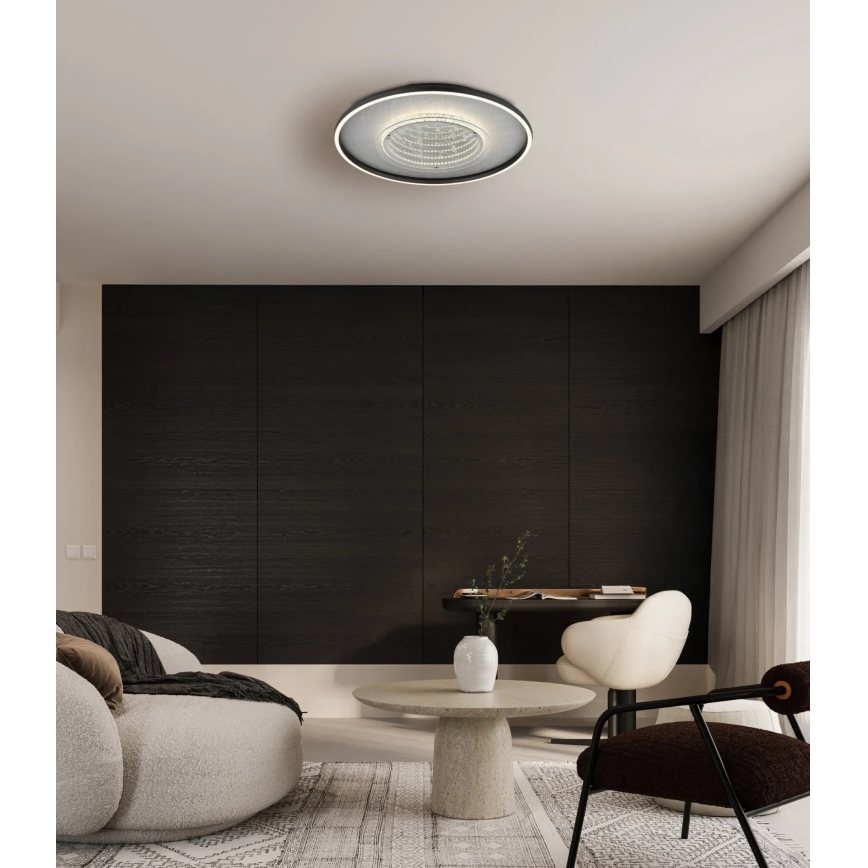 Globo - LED ceiling light, 40 W, 230 V, selectable 3000/4000/6000 K, Ø 51.5 cm, black