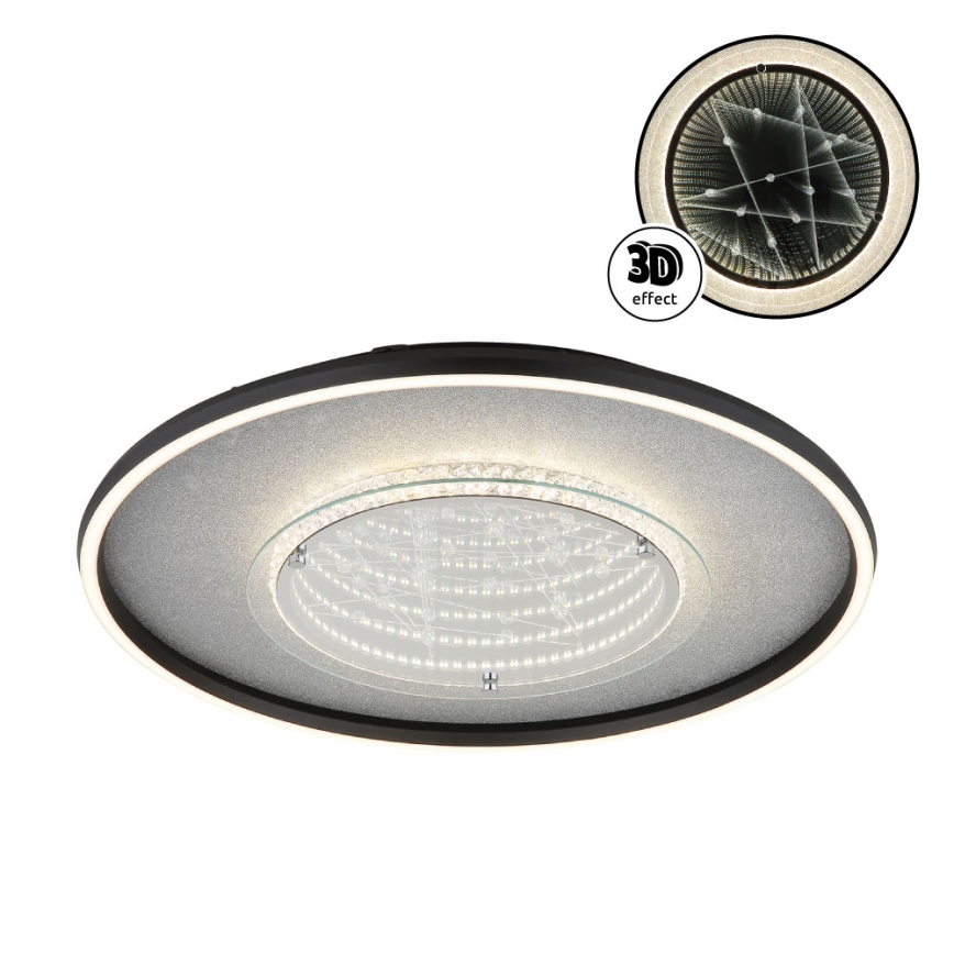 Globo - LED ceiling light, 40 W, 230 V, selectable 3000/4000/6000 K, Ø 51.5 cm, black