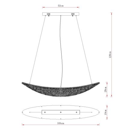 Globo - Dimmable LED Cable Pendant Light LED/40W/230V 2700-6000K Polished Chrome + Remote Control