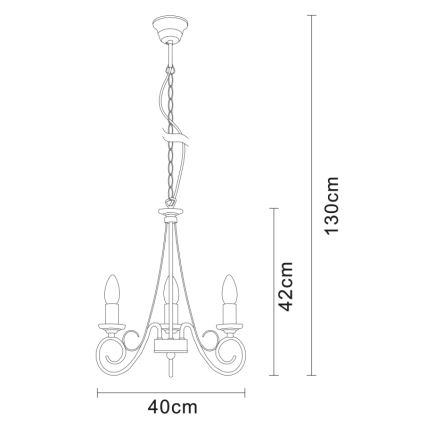 Globo - Chandelier on a chain 3xE14/40W/230V