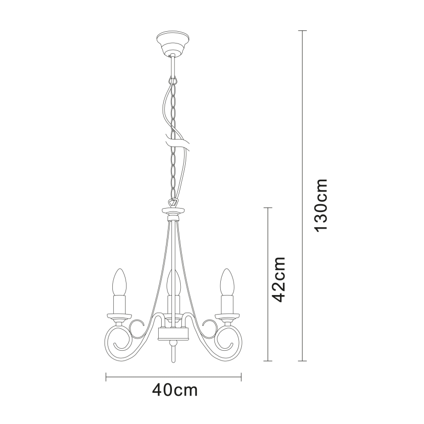 Globo - Chandelier on a chain 3xE14/40W/230V