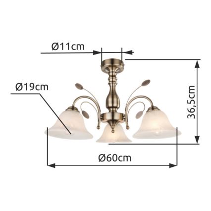 Globo - Ceiling light 3xE27/60W/230V