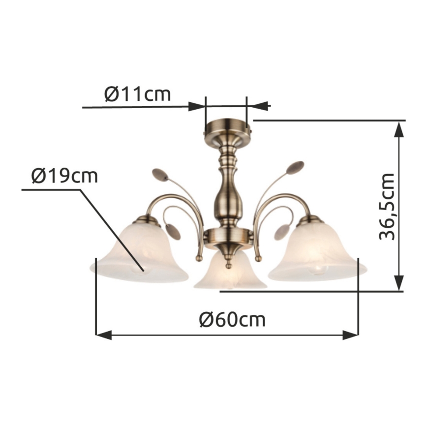 Globo - Ceiling light 3xE27/60W/230V