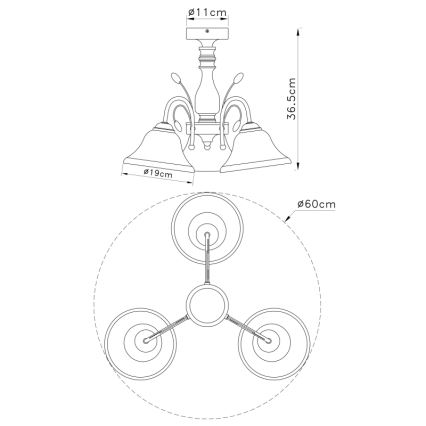 Globo - Ceiling light 3xE27/60W/230V