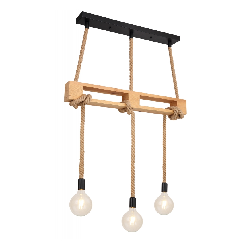 Globo - Chandelier on a string 3xE27/60W/230V pine