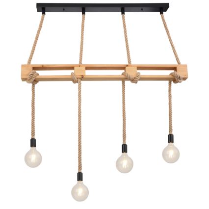 Globo - Chandelier on a string 4xE27/60W/230V pine