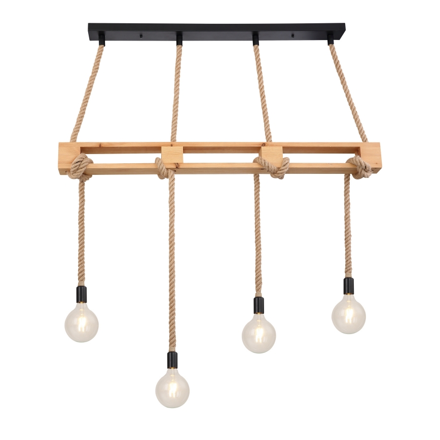 Globo - Chandelier on a string 4xE27/60W/230V pine