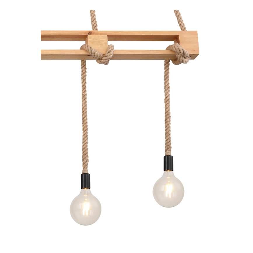 Globo - Chandelier on a string 4xE27/60W/230V pine