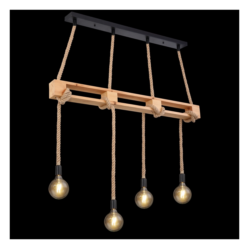 Globo - Chandelier on a string 4xE27/60W/230V pine