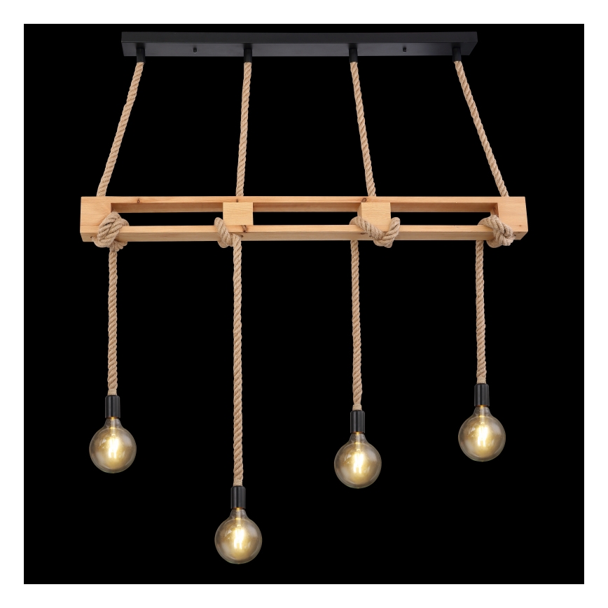 Globo - Chandelier on a string 4xE27/60W/230V pine