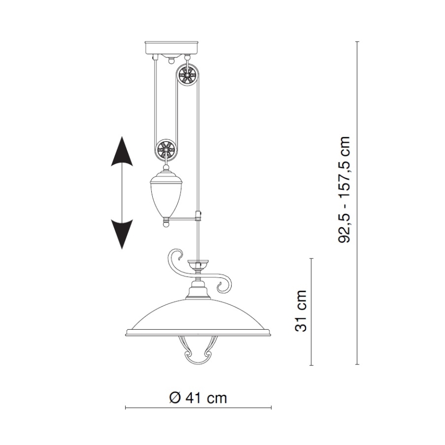 Globo - Chandelier E27/60W/230V