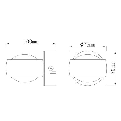 Globo - LED Wall Light, 7W, 230V, 3000K, Black