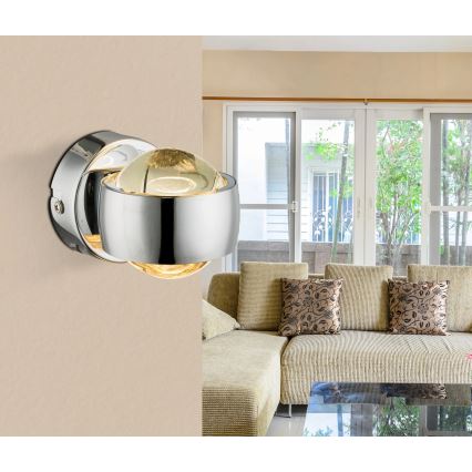 Globo - LED Wall Light LED/7W/230V 3000K Glossy Chrome