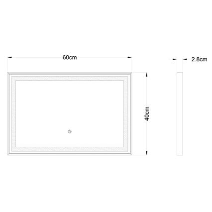 Globo - LED Dimmable wall mirror with a backlight LED/10W/230V 2700/4000/6500K 60x40 cm