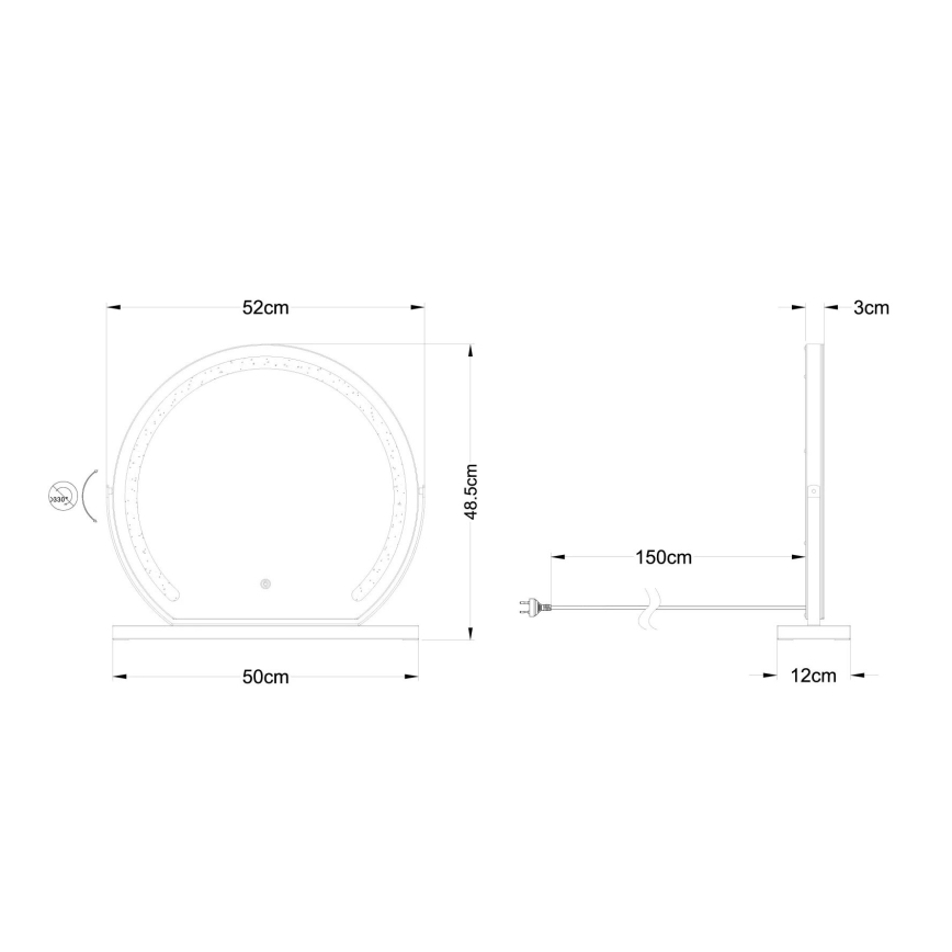Globo - LED Dimmable wall mirror with a backlight LED/10W/230V 2700/4000/6500K 12x48,5 cm