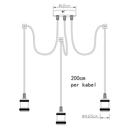 Globo A32-3 - Chandelier on a string OLIVER 3xE27/40W/230V spider