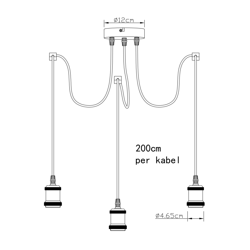 Globo A32-3 - Chandelier on a string OLIVER 3xE27/40W/230V spider
