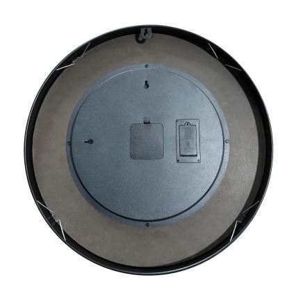 Globo - 49 cm Round Coffee Table with Built-in Clock, Black