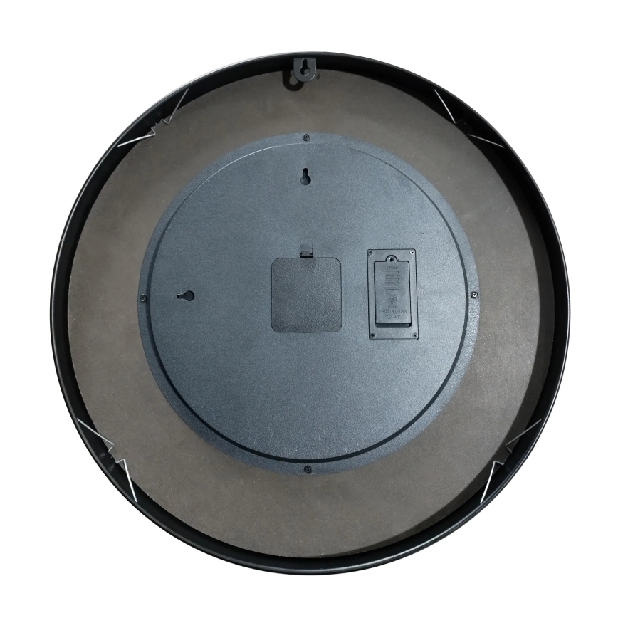 Globo - 49 cm Round Coffee Table with Built-in Clock, Black