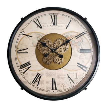 Globo - Coffee table with clock Ø 71.5 cm, black