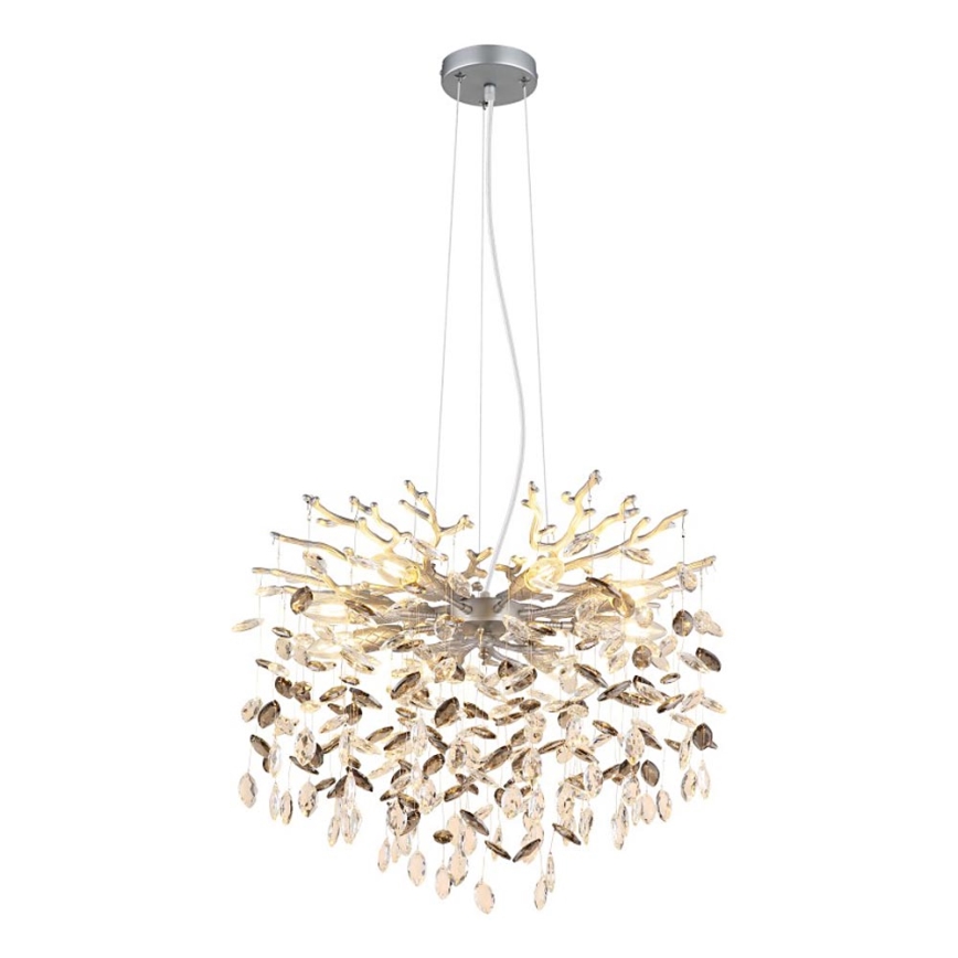 Globo - Cable-Hung Chandelier 8xE14/40W/230V, Silver