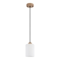 Globo - Cable-hung pendant 1xE27/60W/230V Oak/White