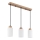 Globo - Cable-hung pendant 3xE27/60W/230V oak/white