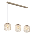 Globo - Cable-hung pendant lamp 3xE27/40W/230V beige/white