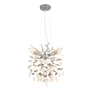 Globo - Cable-hung pendant light 4xE14/40W/230V silver